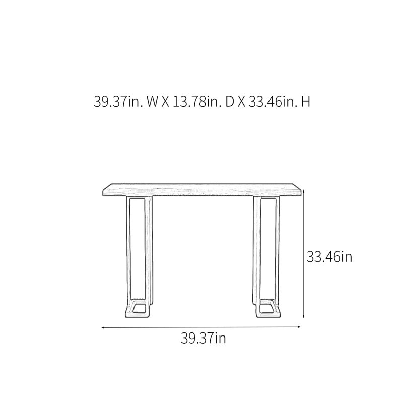 Minimalist Solid Wood Console Table, 33.46" H x 39.37" W x 13.78" D