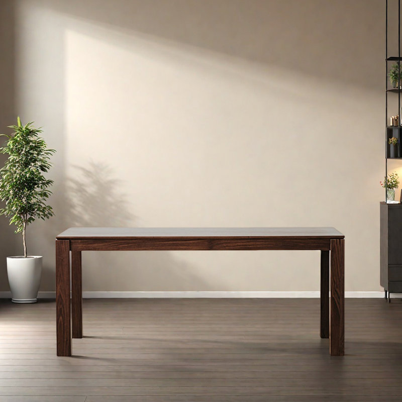 All Solid Walnut Long Rectangular Dining Table, 29.52"H x 78.74"L x 33.46"W