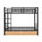Black Metal Bunk Bed With 2 Practical Storage Features - Construction Convertible Full Size Bed, Spacious Drawers