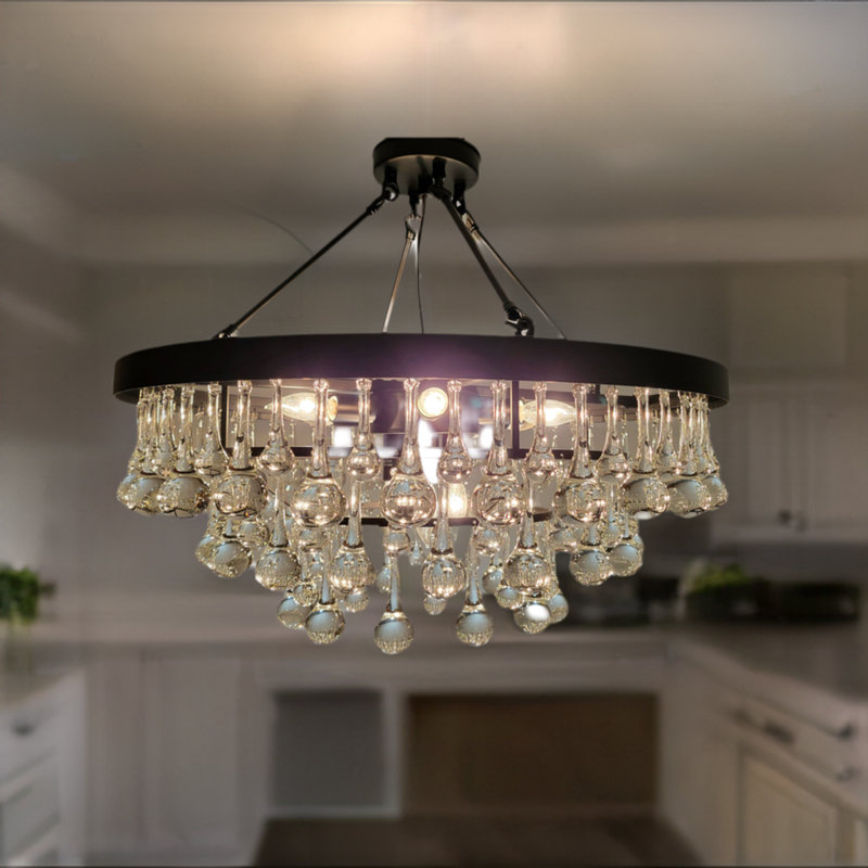 Englehart 9 - Light Dimmable Tiered Chandelier, Black