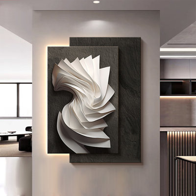 Italian Minimalist 3d Sandstone Led Wall Art: Sculptural Entryway/Sofa Decor