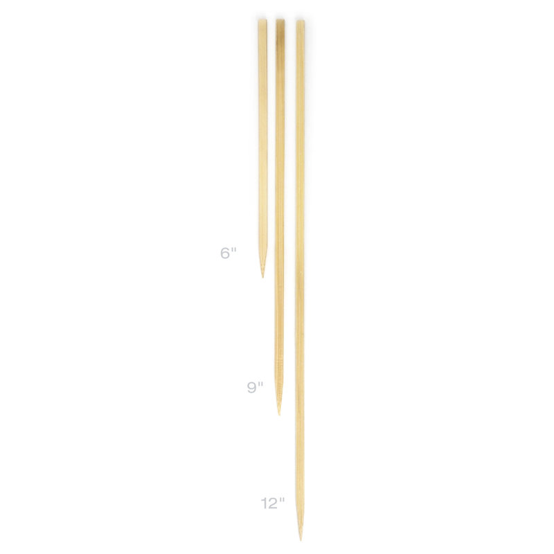 Wood Skewers And Shish Kebabs, 9" Height
