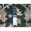 Tapis de couloir oriental gris anthracite 3 pi 3 po x 11 pi 6 po Oushak afghan avec motif de feuilles colorées