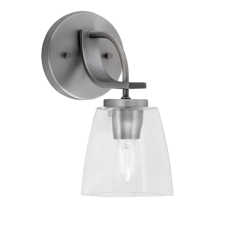Cavella Wall Sconce Shown With 4.5" Clear Bubble Glass, Graphite