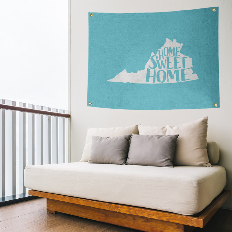 Tapisserie murale virginie virginie home, H 50 po x l 59 po, Bleu sarcelle