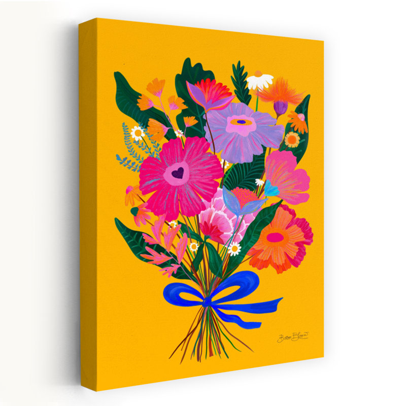 Art contemporain, art floral, H 48 po x l 32 po