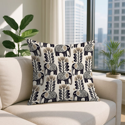 Coussin décoratif intérieur / extérieur Vance Elephant
