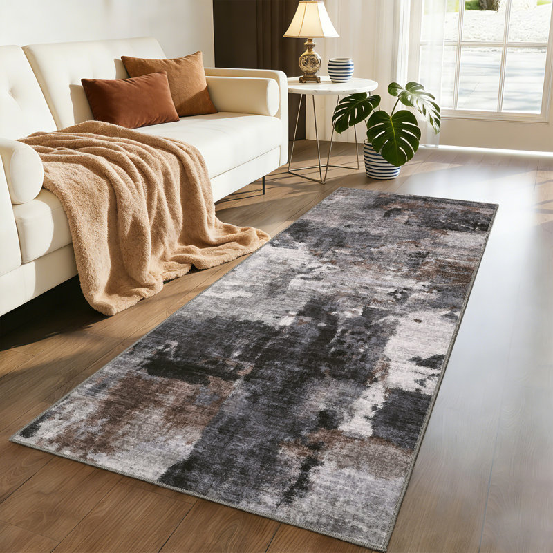 Ultra Thin Washable Area Rug – Modern Abstract Carpet, Non-Slip & Non-Shedding, Spot Resistant for Living Room, Bedroom, Hallway, Dining Room, Office – Blue & Colorful, Multiple Sizes
