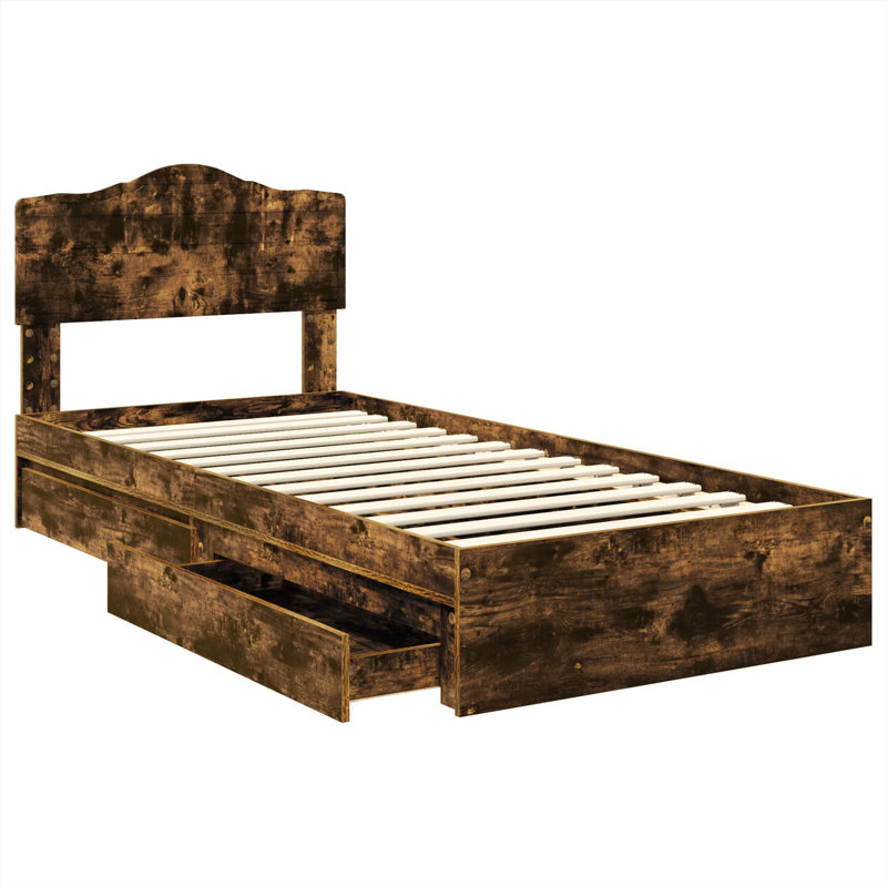 Bed, Smoked Oak, Small Single (2'6)