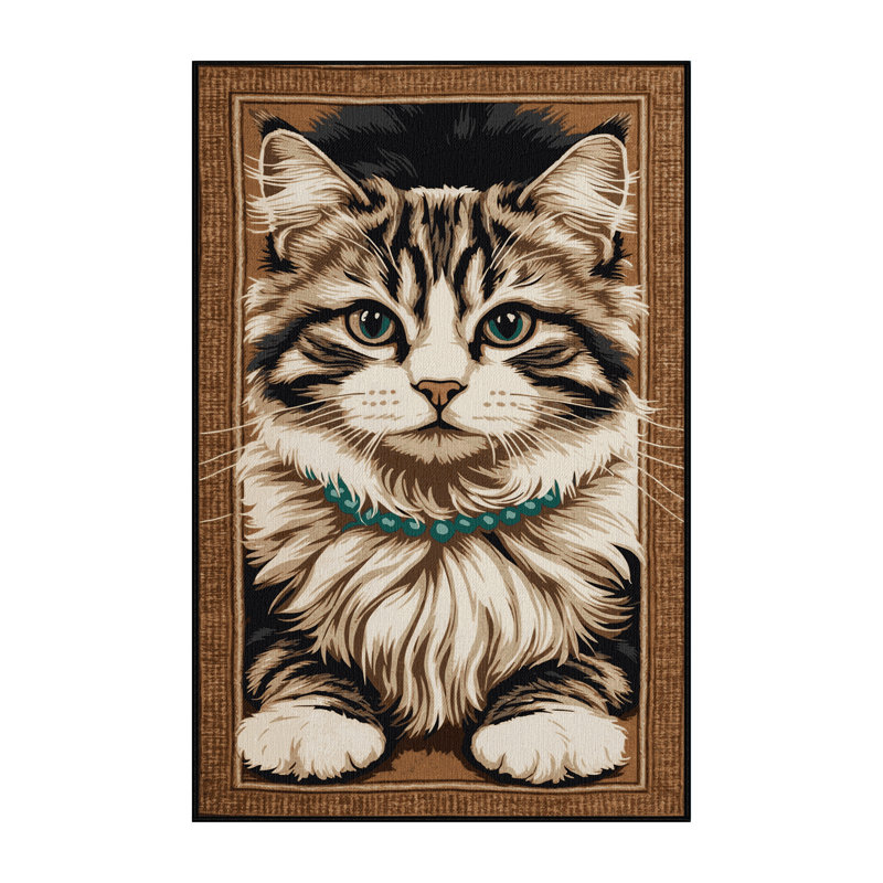 Washable Chantilly Tiffany Cats Area Rug, Round 5'