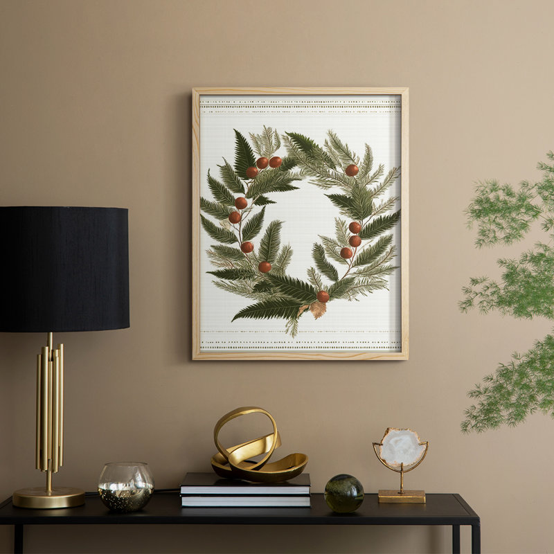 «Christmas Holiday Art» CECLXV, reproduction d'art encadrée - bois massif, Naturel, H 11 po x l 9 po