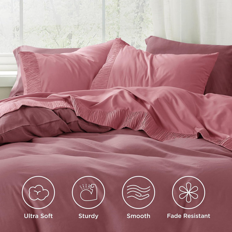 Bedsure Polyester Microfiber Sheet Set Hotel Luxury Sheets, Easy Care Cooling Bed Sheet Set 84GSM(80" x 95")GentleSoft™️