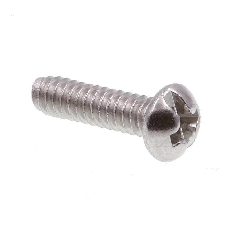 Vis mécaniques, tête ronde, embout cruciforme / rainuré, n ° 6-32 x 1/2 po (paquet de 100), Acier inoxydable