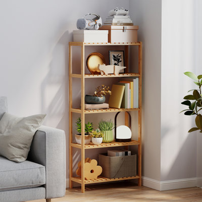 5-Tier Bamboo Storage Shelf, Multifunctional