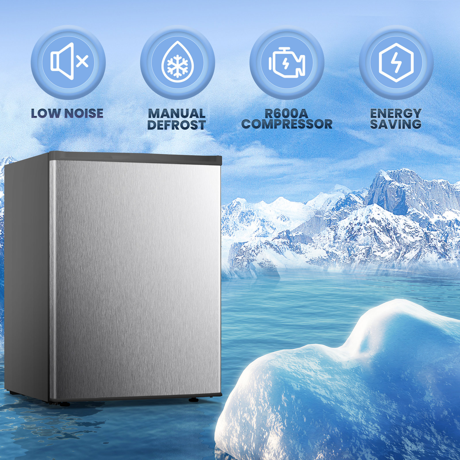 Upright Freezer, Energy Saving 2.1 Cu.ft Single Door Compact Upright Freezer With Reversible Door — FIN-0016996 | Fridge.com