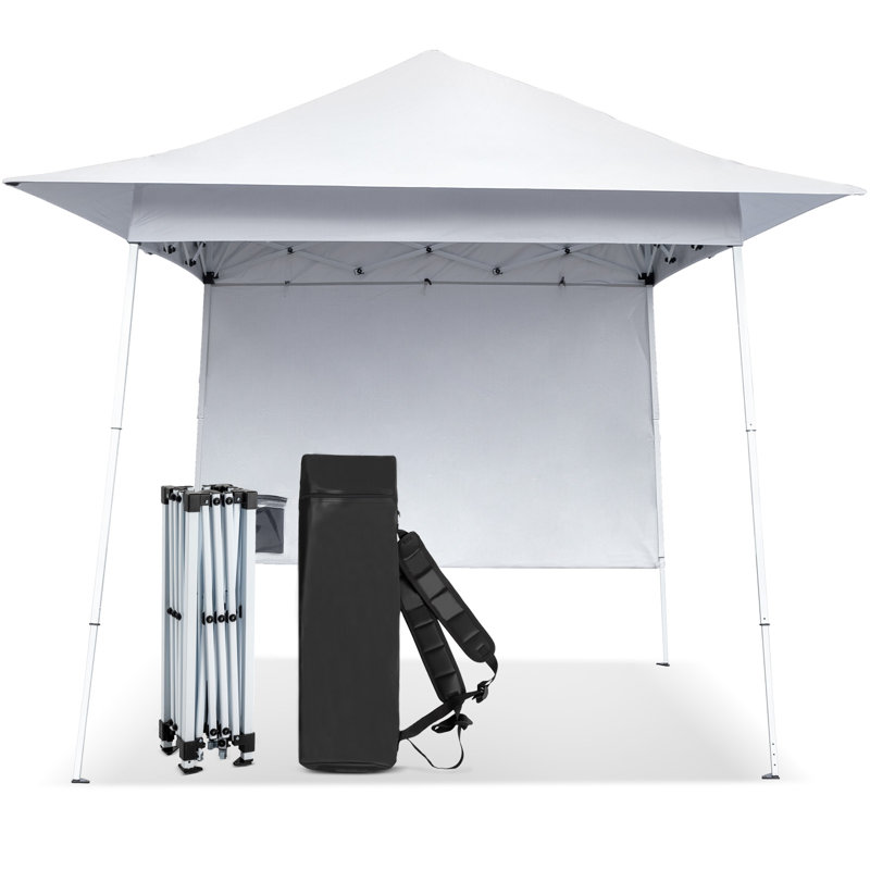 8 Ft. X 8 Ft. White Pop-Up Canopy With Extended Eaves