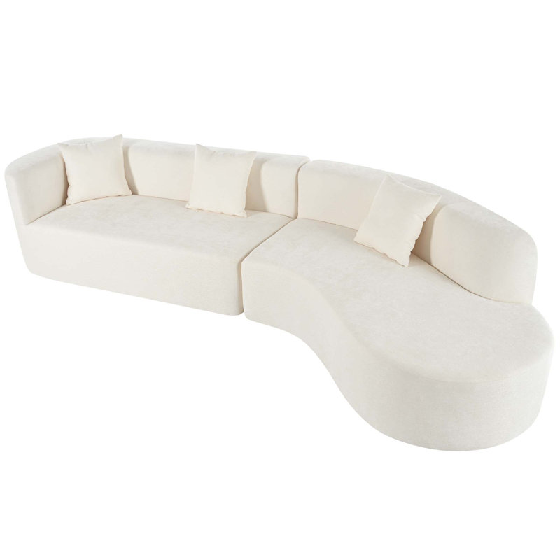Modern Large 2-Piece Sectional Sofa with Multiple Features for Comfortable Living, Beige