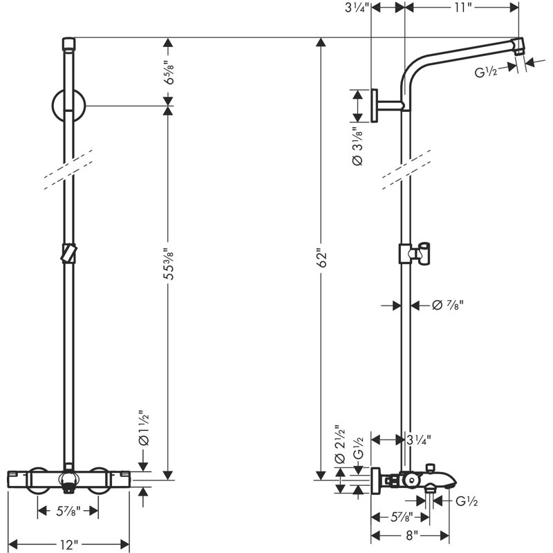 Robinet de douche thermostatique Crometta