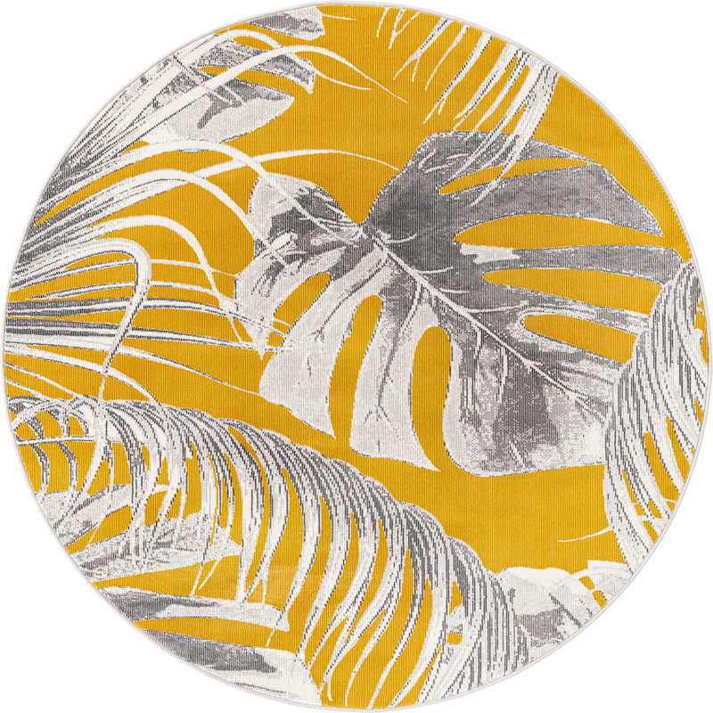 Floral Indoor Rug, Round 5'3"