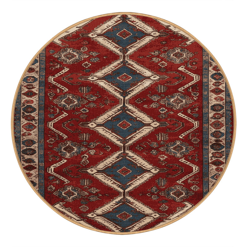 Tapis brun lavable à la machine, Rond 5 pi