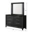 Mobilier de chambre à coucher 1 tiroir moderne contemporain transitionnel noir à 6 tiroirs avec rangement en bois massif-980478328