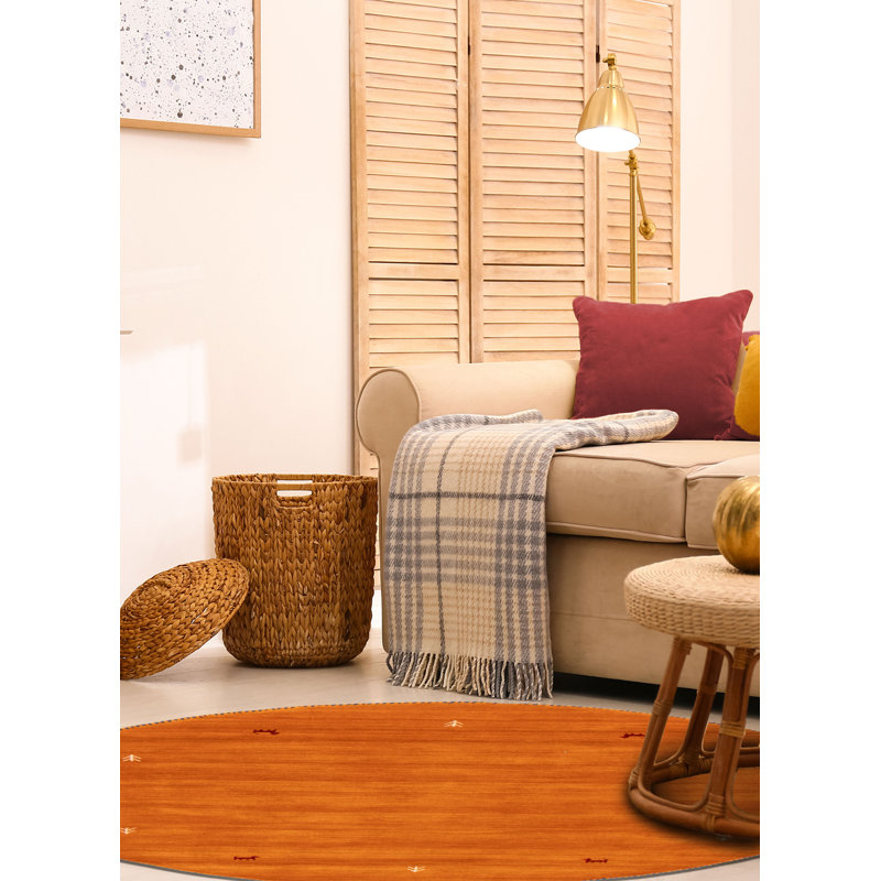 Kashkuli Gabbeh Orange Rug 4'10" x 4'10"