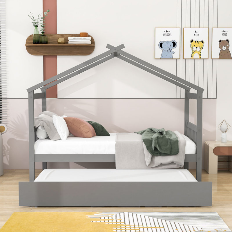 Lit plateforme avec lit gigogne Agaro par Isabelle & Max ™, gris