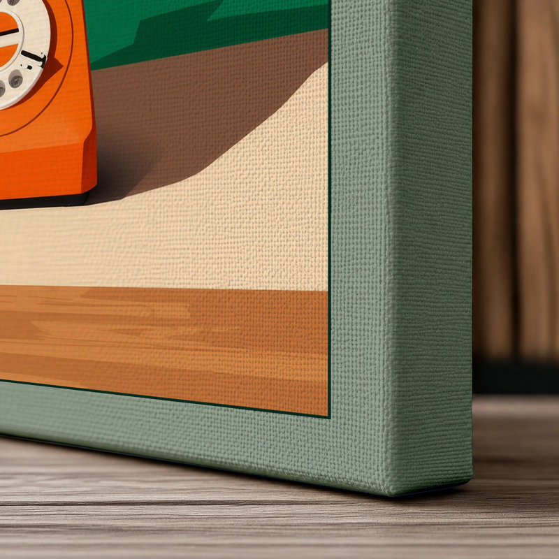 Telephone Call Retro - Wrapped Canvas, 18x12 - 45.7 x 30.5 cm, Sage Border