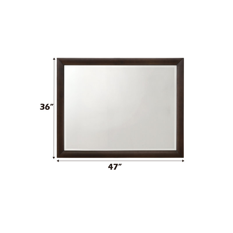 Miroir de commode foncé foncé, Brun, 36 po x 47 po