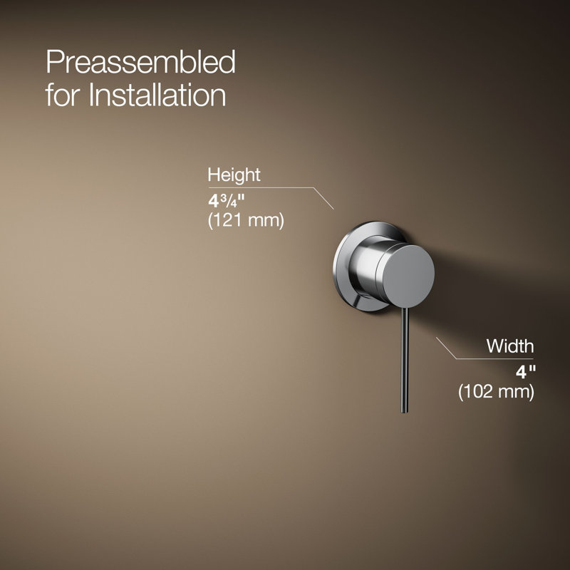 Components Wall-Mount Bathroom Sink Faucet Handle, Polished Chrome