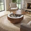 Table basse cylindrique en bois massif avec couvercle amovible et rangement caché pour le salon