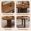 Table de salle à manger en bois de pin massif brun de forme unique-1095721521