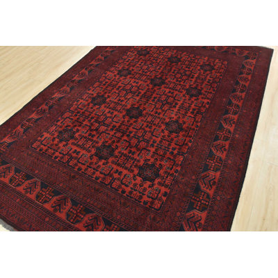 Morand One-of-a-Kind 6'8'' X 9'7'' New Age Wool Area Rug Red