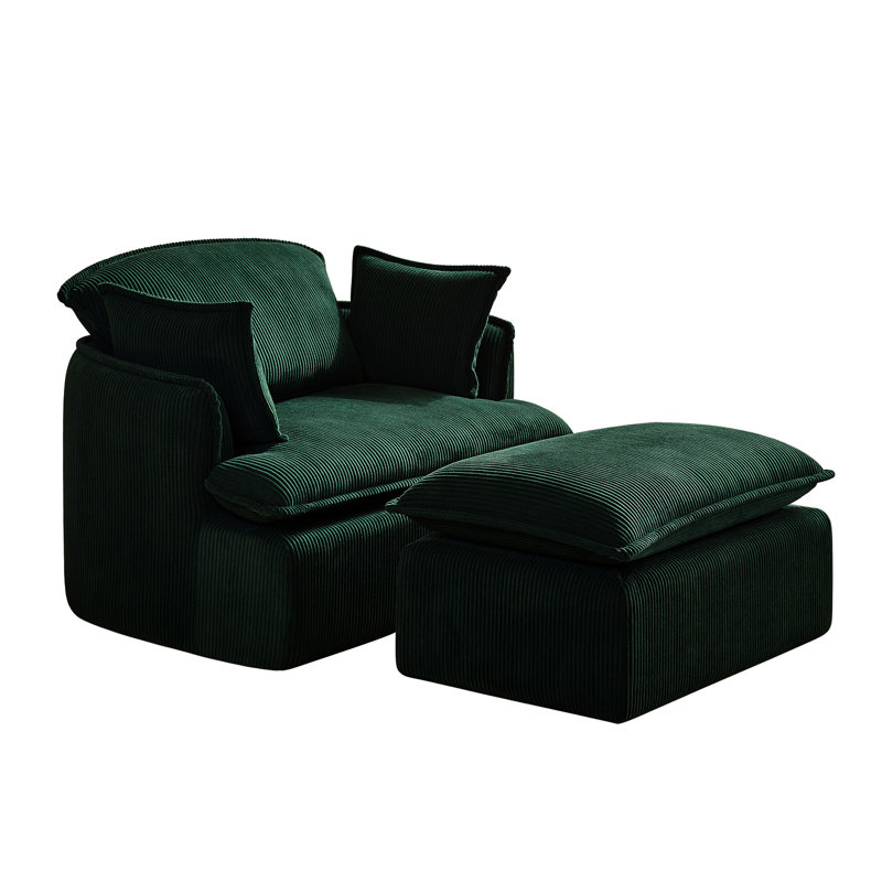Fauteuil moderne avec revêtement en velours côtelé, fauteuil convertible peu encombrant pour l'espace de vie, chambres de dortoir idéales, confortable
