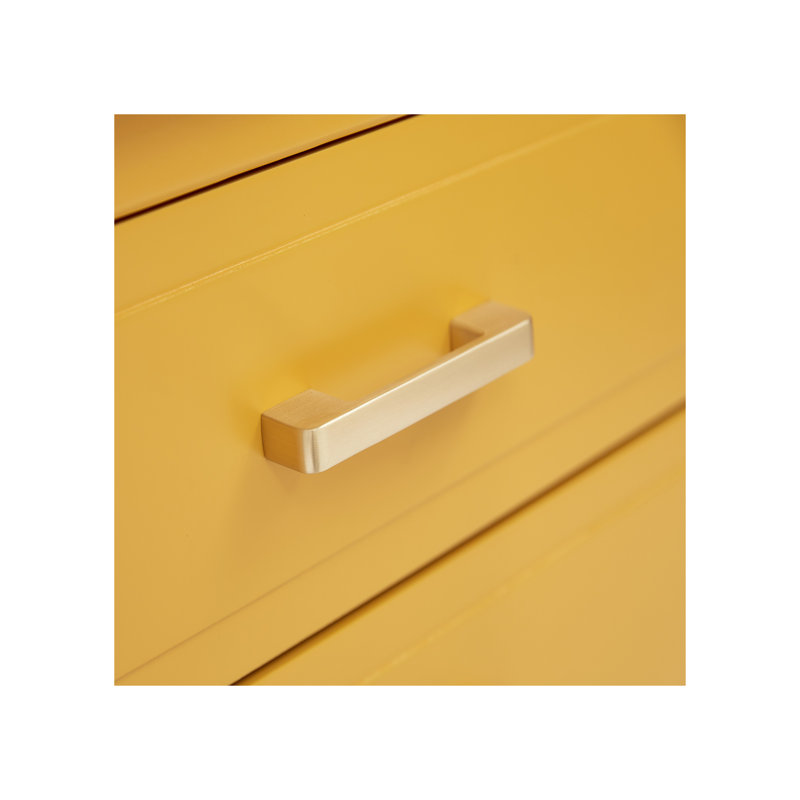 Cormac 50cm W Solid + Manufactured Wood Bedside Table, Mustard