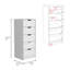 Commode haute 5 tiroirs Basilea, système coulissant - Blanc-559380512