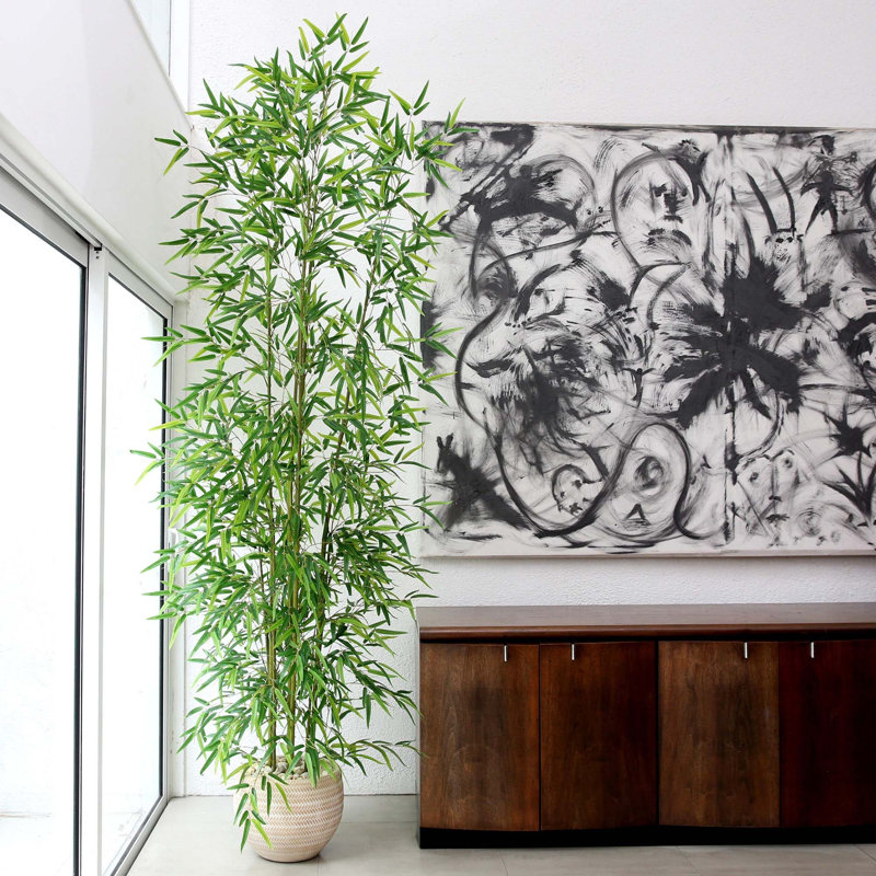Bambou artificiel en pot, H 108 po x l 35 po x P 26 po