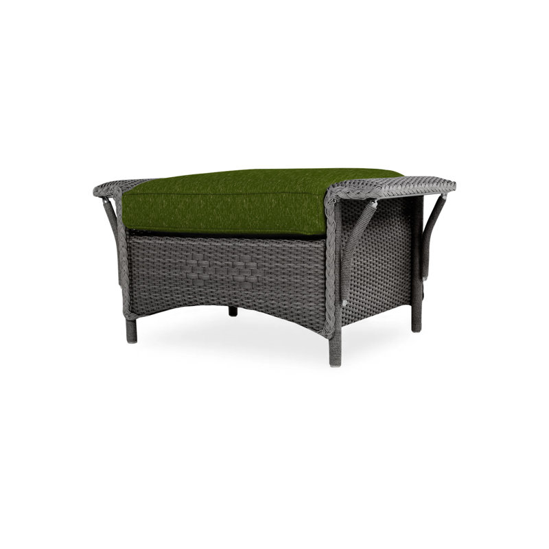 Nantucket Outdoor Ottoman, Charcoal, Woodgrain Ash