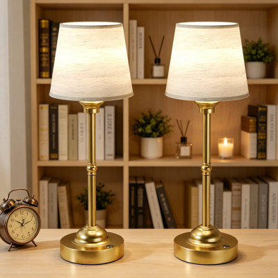 2 Pack Cordless Table Lamps With Stepless Dimming, 3 Colour Temperatures, 6000Mah Rechargeable Battery, Touch Control For Bedroom, Desk, Dining, And Outdoor Use