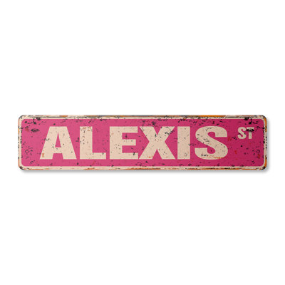 Alexis Street Sign Heavy Duty Plastic 4" X 18"