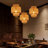 Natural Bamboo Lantern Pendant Hanging Light Rustic Wicker Rattan Chandelier For Farmhouse Restaurant Living Room Dining Room Kitchen Island