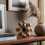 Modern Black Orb With Handcrafted Wooden Knobs – Minimalist Decorative Accent & Storage Piece-1261357648