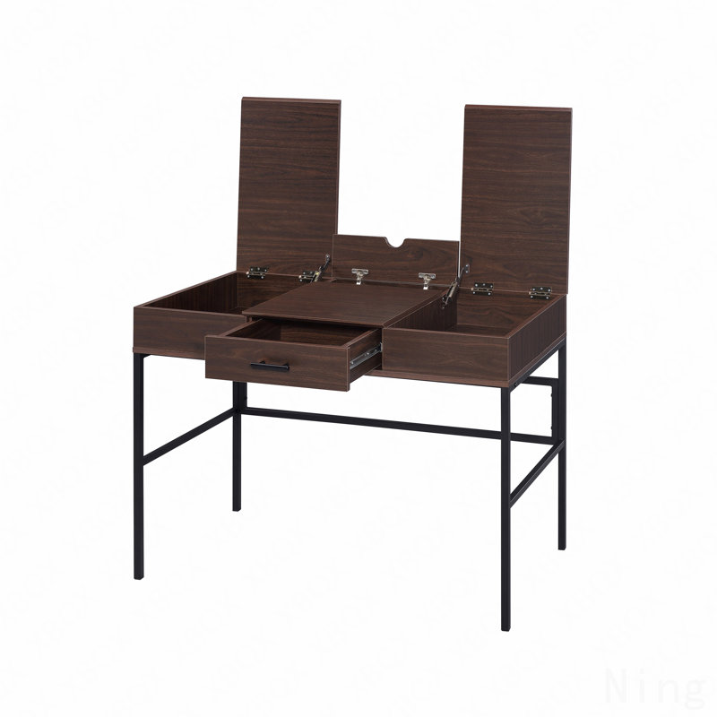 Bureau d'écriture avec finition chêne et noir, Brown