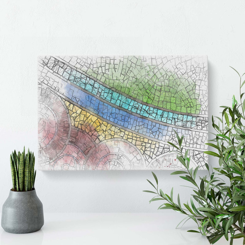 Mosaic Art In Abstract - Wrapped Canvas, 60cm H x 91cm W x 3cm D