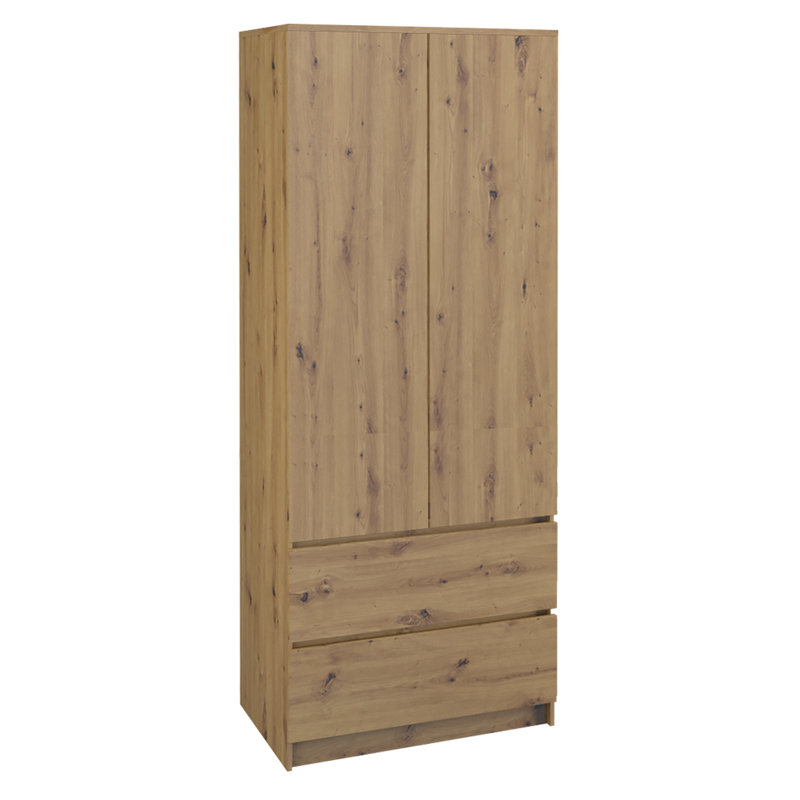 Longe 2 Door Manufactured Wood Wardrobe, Eiche Artisan