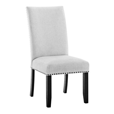 Modern Look 2Pc Light Gray Finish Side Chair Fabric Full Back Upholstered Seat Nailhead Trim Accent Dining Room Wooden Furniture,Upholstered dining room chair,dinning chair,kitchen chair