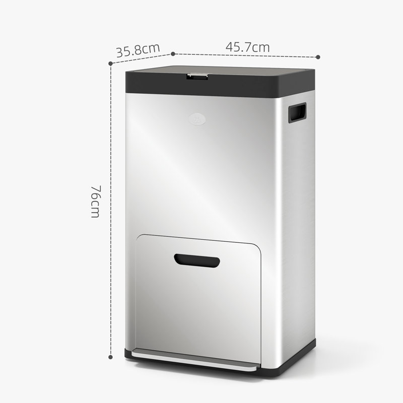 Capus Step On Kitchen Trash Can - 56L