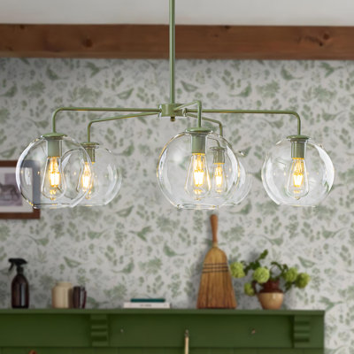 5 - Light Sputnik Glass Globe Chandeliers Pendants Light