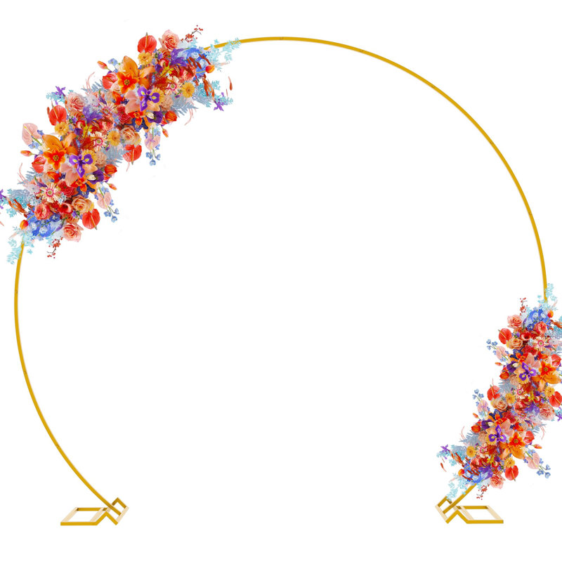 Round Backdrop Stand Metal Circle Balloon Arch Frame, Gold, 86.4" H x 102" W x 1" D