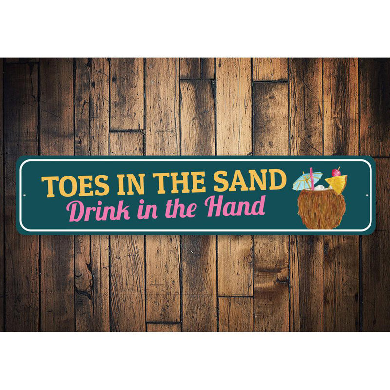 Plaque en aluminium Toes in the Sand, H 4 po x l 18 po x P 0,04 po
